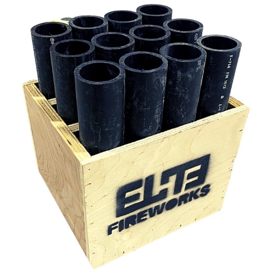 12 Shot Mortar Rack with 12” HDPE Tubes | Display Rack by Genetic -Shop Online for Standard Pro Rack™ at Elite Fireworks!