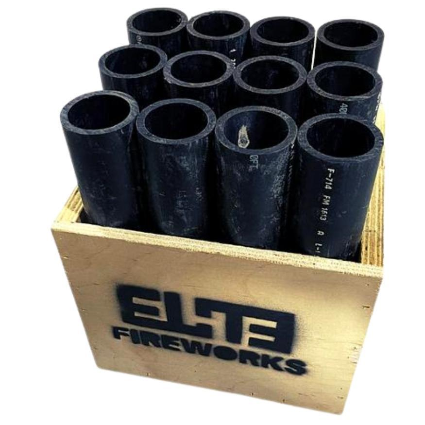 12 Shot Mortar Rack with 12” HDPE Tubes | Display Rack by Genetic -Shop Online for Standard Pro Rack™ at Elite Fireworks!