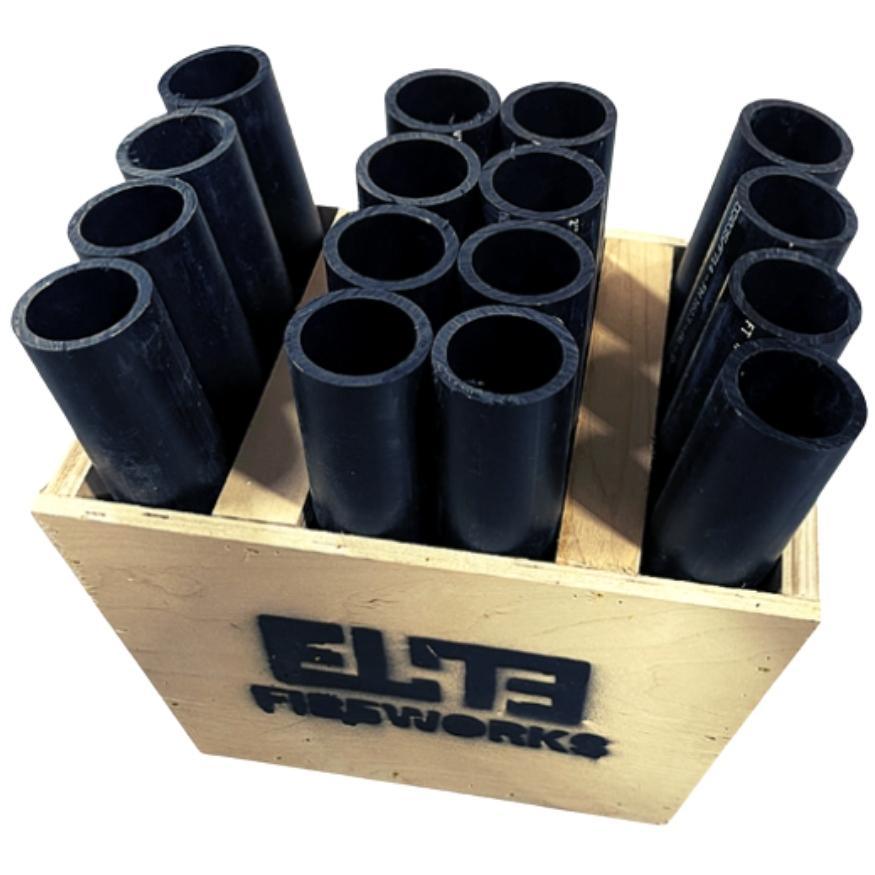 16 Shot Mortar Rack with 12” HDPE Tubes | Display Rack by Genetic -Shop Online for Standard Pro Rack™ at Elite Fireworks!
