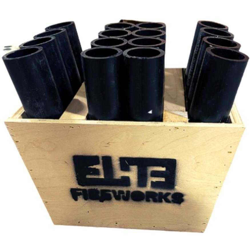16 Shot Mortar Rack with 12” HDPE Tubes | Display Rack by Genetic -Shop Online for Standard Pro Rack™ at Elite Fireworks!