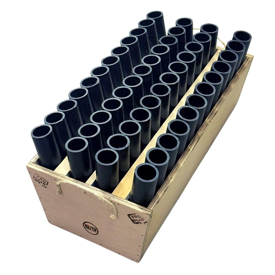 48 Shot Mortar Rack with 12” HDPE Tubes | Display Rack by Genetic -Shop Online for X-tra Large Pro Rack™ at Elite Fireworks!