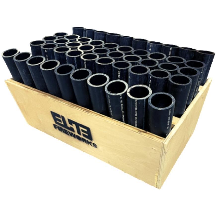 50 Shot Mortar Rack with 12” HDPE Tubes | Display Rack by Genetic -Shop Online for X-tra Large Pro Rack™ at Elite Fireworks!