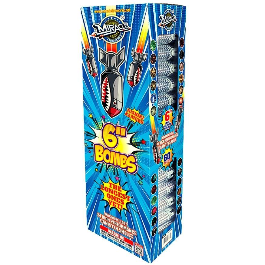 6" Bombs | 24 Break Artillery Shell by Miracle Fireworks -Shop Online for XX-tra Large Canister Kit™ at Elite Fireworks!