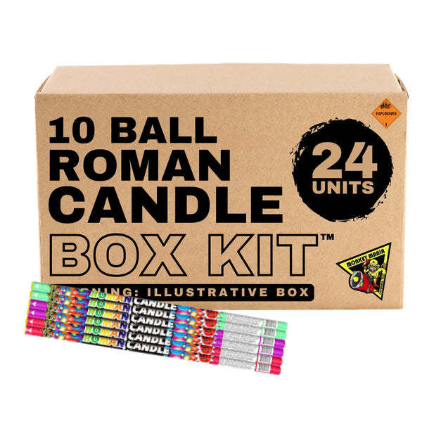 Monkey Mania 10 Ball Roman Candle | 10 Shot Barrage Candle