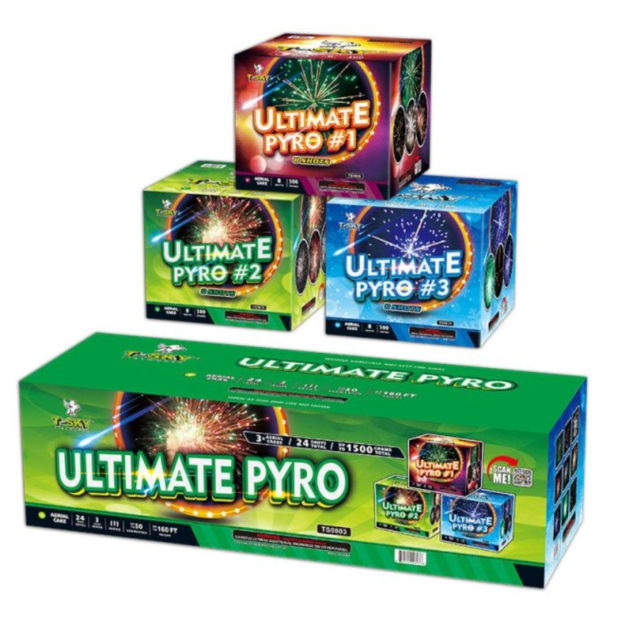 Ultimate Pyro | 24 Shot Box Kit™ - Ultimate Pyro #1 - Ultimate Pyro #2 - Ultimate Pyro #3