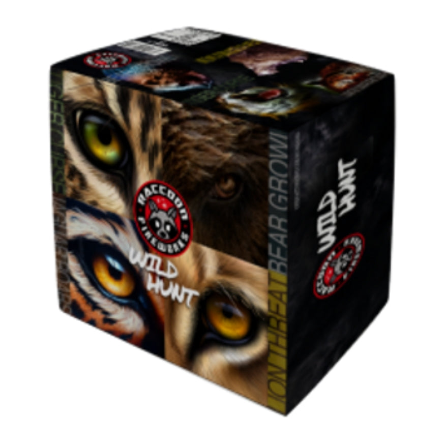 Wild Hunt Assortment | 72 Shot Aerial Repeater - Tiger Curse - Bear Growl - Jaguar Roars - Lion Threat