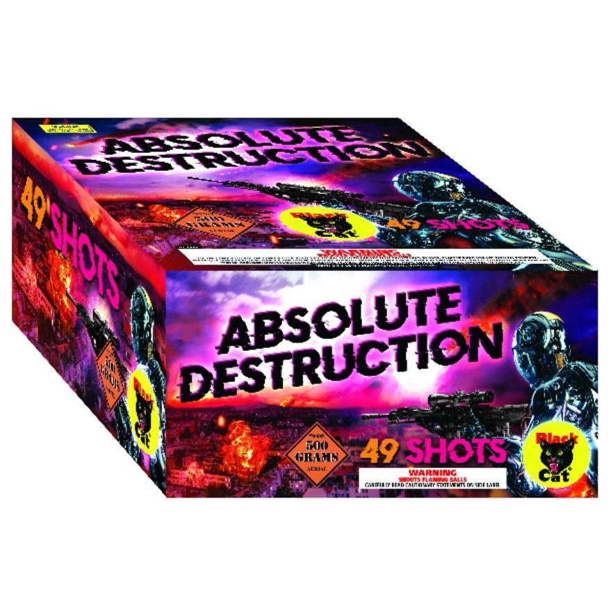 Absolute Destruction | 49 Shot Aerial Repeater by Black Cat Fireworks -Shop Online for X-tra Large Cake™ at Elite Fireworks!
