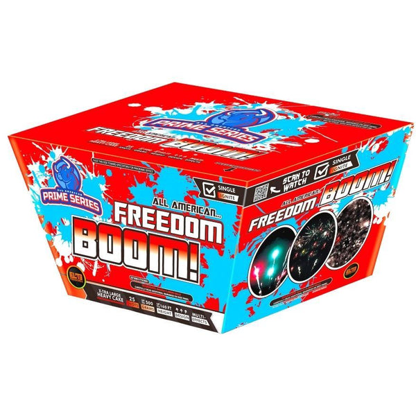 All American Finale Box™｜70 Shot Box Kit™ - Dream Chaser™ - Freedom Boom!™ - Red, White & Blue by American Pro Series® -Shop Online for X-tra Large Cake™ at Elite Fireworks!