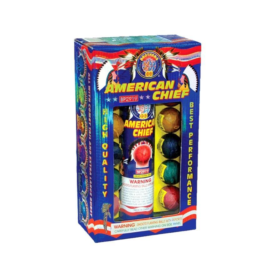 American Chief | 12 Break Artillery Shell by Brothers Pyrotechnics -Shop Online for Standard Ball Kit™ at Elite Fireworks!