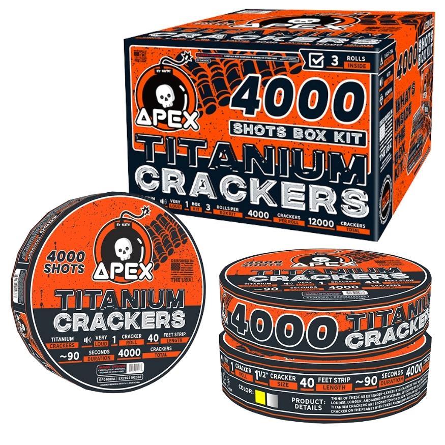 Apex Titanium Crackers™ | 4000 Shot Noisemaker by Apex by Elite!™ -Shop Online for X-tra Large Titanium Cracker™ at Elite Fireworks!
