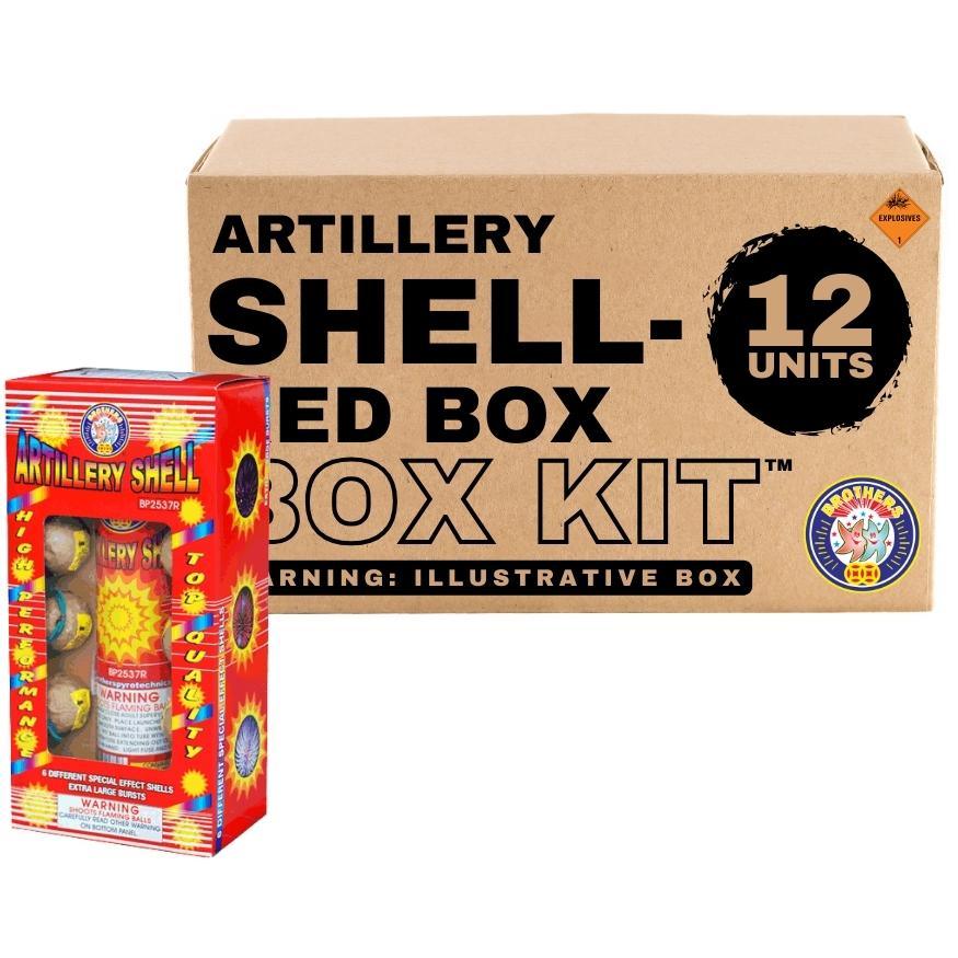 Artillery Shell - Red Box | 6 Break Artillery Shell by Brothers Pyrotechnics -Shop Online for Standard Ball Kit™ at Elite Fireworks!