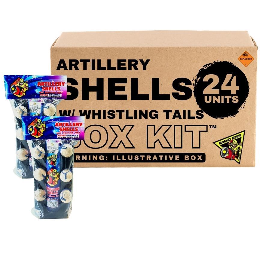 Artillery Shells with Whistling Tails | 6 Break Artillery Shell by Monkey Mania -Shop Online for Standard Ball Kit™ at Elite Fireworks!