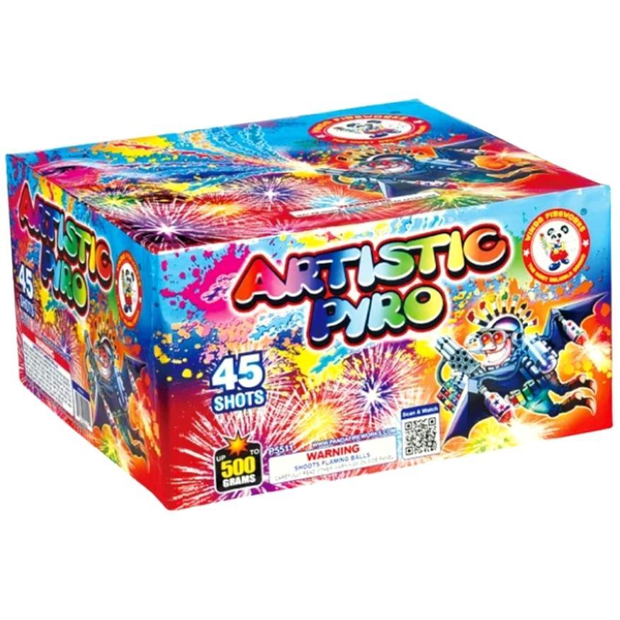 Artistic Pyro | 45 Shot Aerial Repeater by Winda Fireworks -Shop Online for X-tra Large Cake™ at Elite Fireworks!