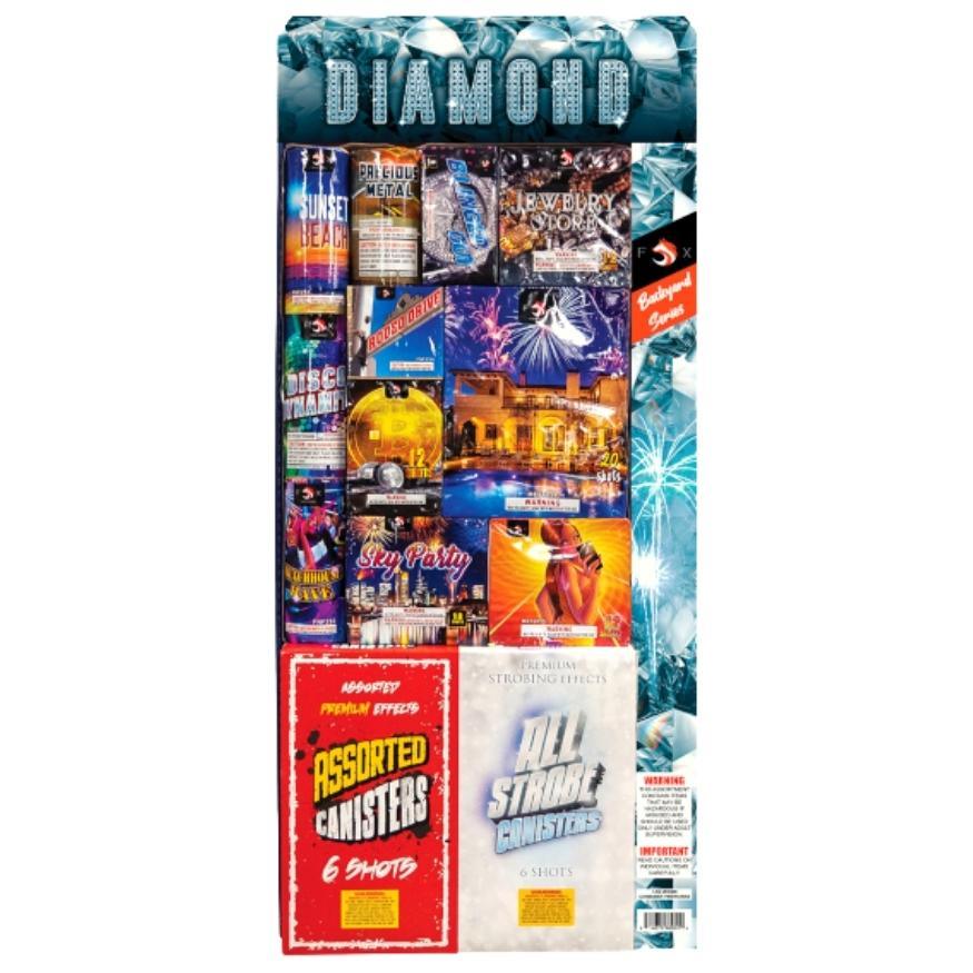 Backyard Series - Diamond #6 | Aerial & Ground Mix Variety Assortment by Fox Fireworks -Shop Online for X-tra Large Select Kit™ at Elite Fireworks!