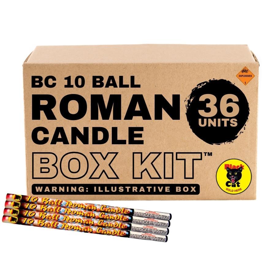 BC 10 Ball Roman Candle | 10 Shot Barrage Candle by Black Cat Fireworks -Shop Online for Standard Candle at Elite Fireworks!