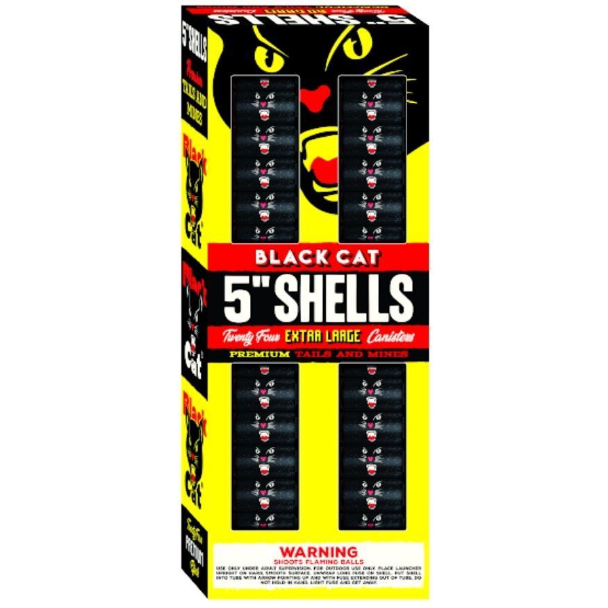 Black Cat 5" Shells | 24 Break Artillery Shell by Black Cat Fireworks -Shop Online for X-tra Large Canister Kit™ at Elite Fireworks!
