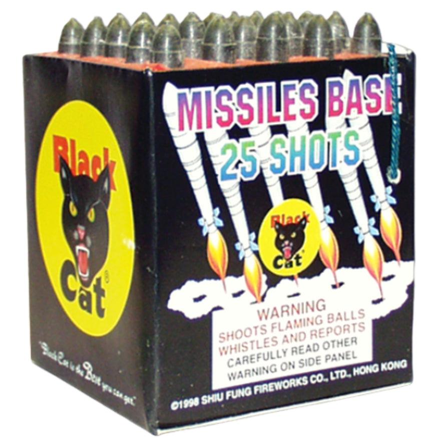 Black Cat Missile Base｜25 Shot Saturn Missile by Black Cat Fireworks -Shop Online for Standard Missile Base at Elite Fireworks!