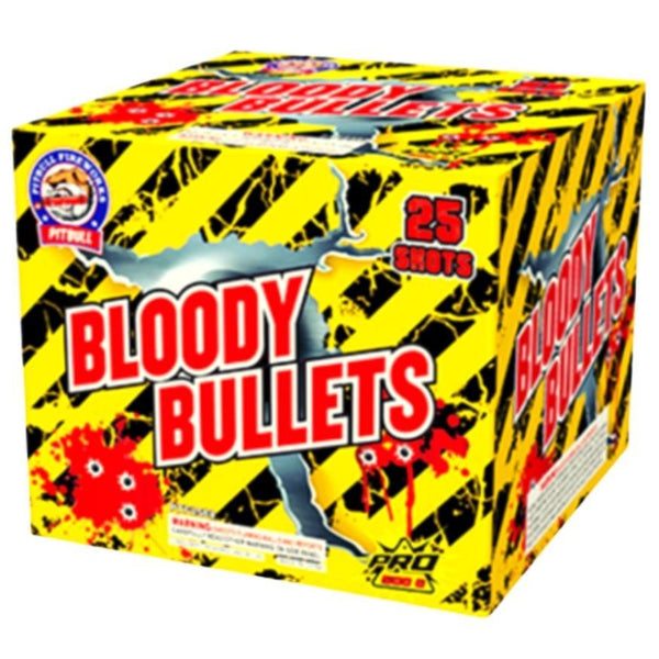 Bloody Bullets | 25 Shot Aerial Repeater by Pitbull Fireworks -Shop Online for X-tra Large Cake™ at Elite Fireworks!