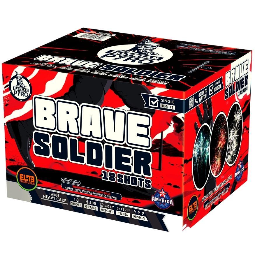 Brave Soldier™ | 18 Shot Aerial Repeater by Illyrian Pyro™ -Shop Online for X-tra Large Cake™ at Elite Fireworks!