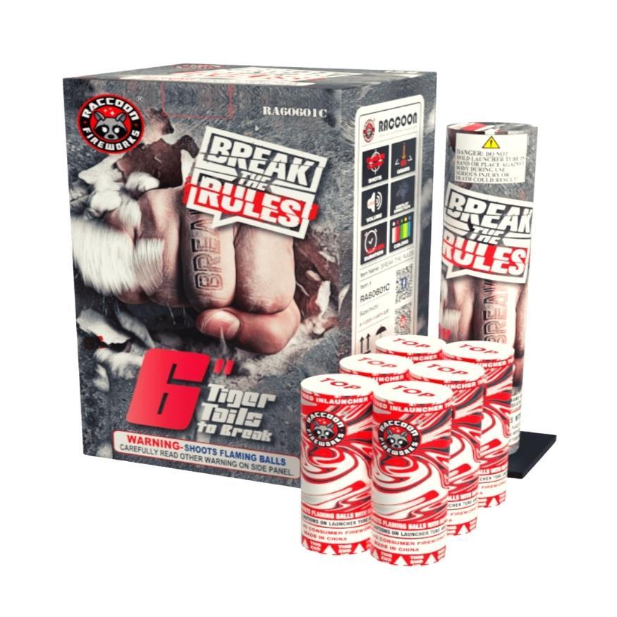 Break the Rules | 6 Break Artillery Shell by Raccoon Fireworks -Shop Online for XX-tra Large Canister Kit™ at Elite Fireworks!