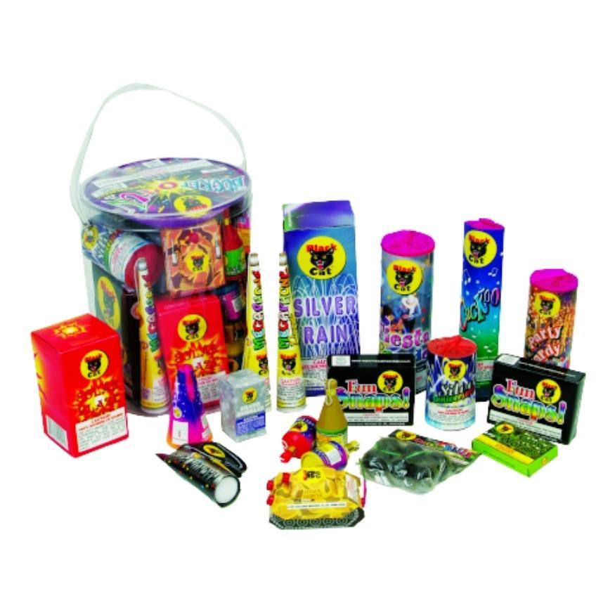 Bucket O' Fun | Safe & Sane Ground Variety Assortment by Black Cat Fireworks -Shop Online for Standard Select Kit™ at Elite Fireworks!