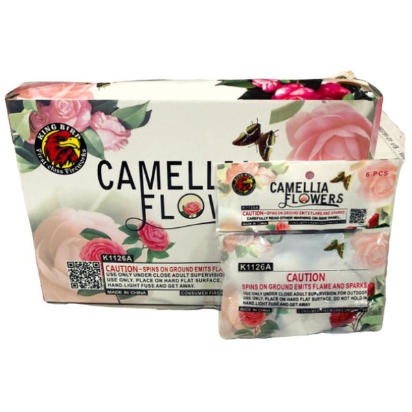 Camellia Flowers | Rapid Paper-craft Spinning Ground Novelty by King Bird -Shop Online for Standard Spinner at Elite Fireworks!