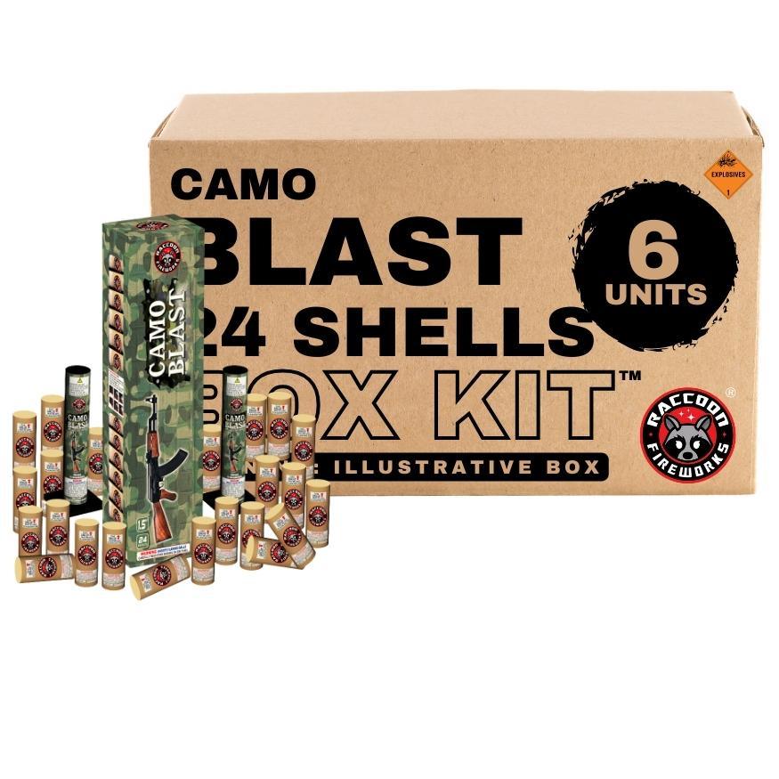 Camo Blast | 24 Break Artillery Shell by Raccoon Fireworks -Shop Online for Large Canister Kit™ at Elite Fireworks!
