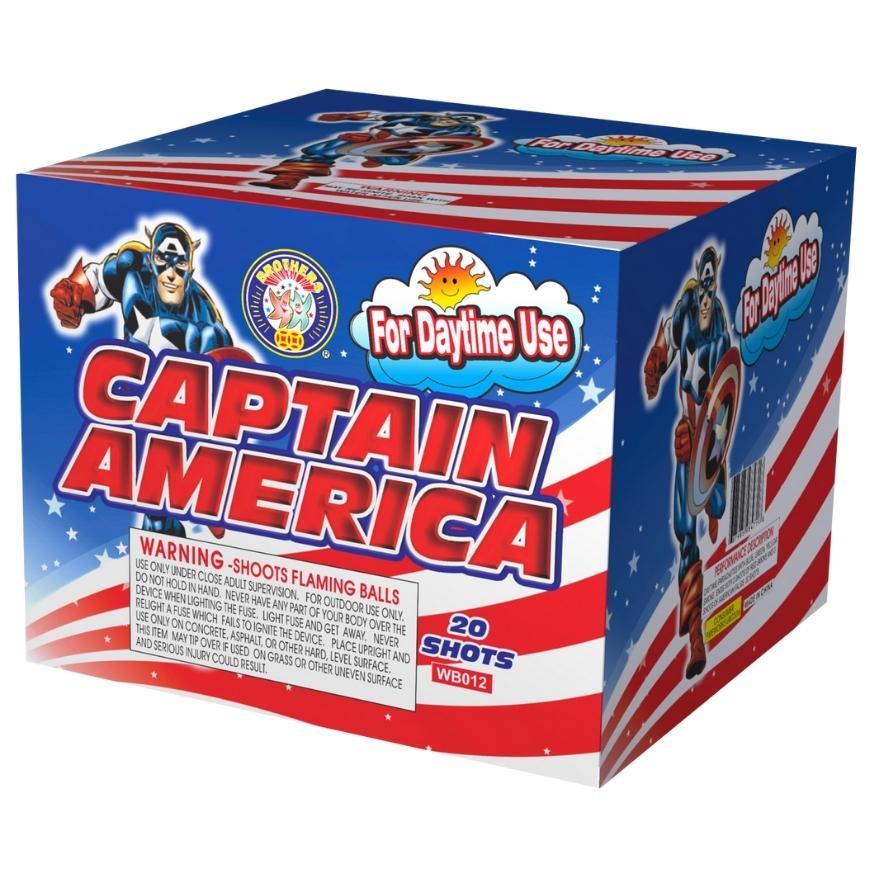 Captain America | 30 Shot Aerial Daytime Parachute Repeater by Brothers Pyrotechnics -Shop Online for X-tra Large Parachute™ at Elite Fireworks!