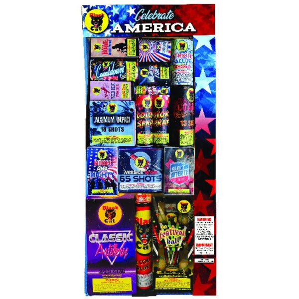 Celebrate America #5 | Aerial & Ground Mix Variety Assortment by Black Cat Fireworks -Shop Online for Large Select Kit™ at Elite Fireworks!