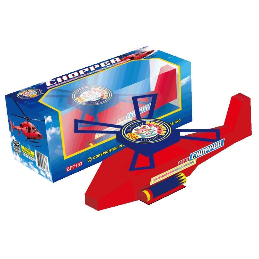Chopper | Toylike Paper-craft Helicopter Shape Ground Novelty by Brothers Pyrotechnics -Shop Online for Large Novelty at Elite Fireworks!
