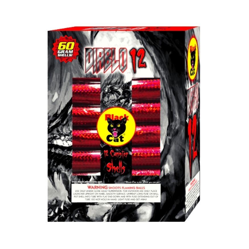 Diablo 12 | 12 Break Artillery Shell by Black Cat Fireworks -Shop Online for Large Canister Kit™ at Elite Fireworks!