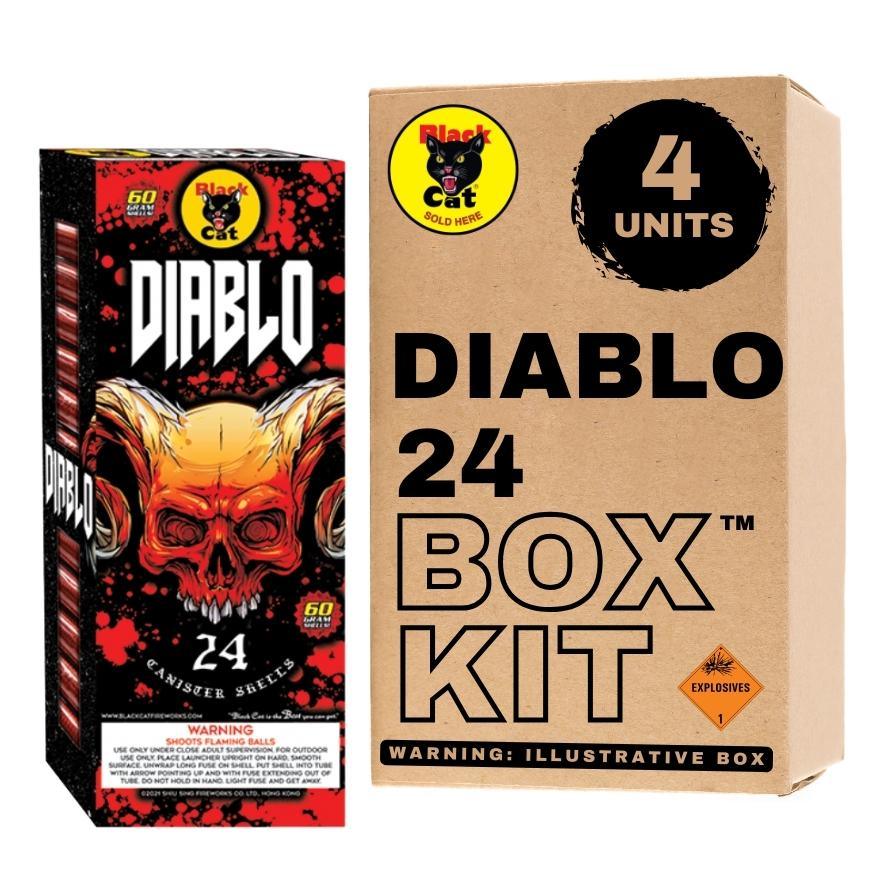Diablo 24 | 24 Break Artillery Shell by Black Cat Fireworks -Shop Online for Large Canister Kit™ at Elite Fireworks!