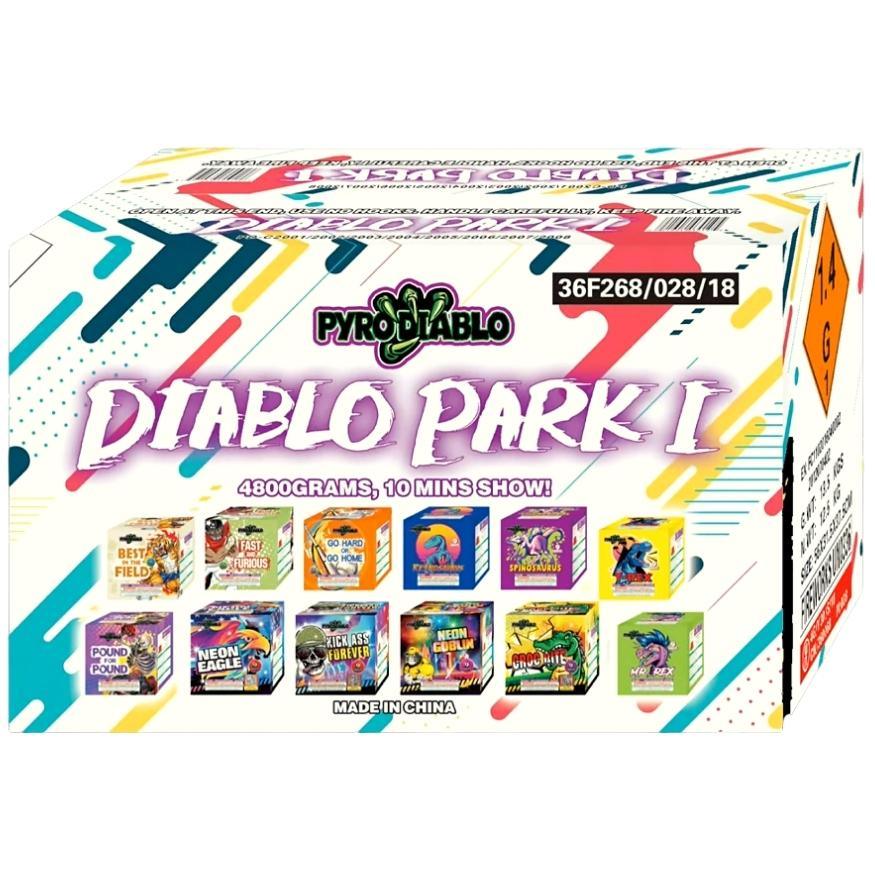 Diablo Park I | 136 Shot Box Kit™ by Pyro Diablo -Shop Online for Standard Cake at Elite Fireworks!