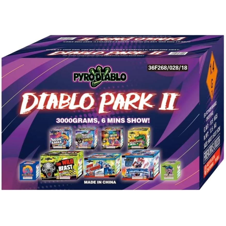 Diablo Park II | 159 Shot Box Kit™ by Pyro Diablo -Shop Online for X-tra Large Cake™ at Elite Fireworks!