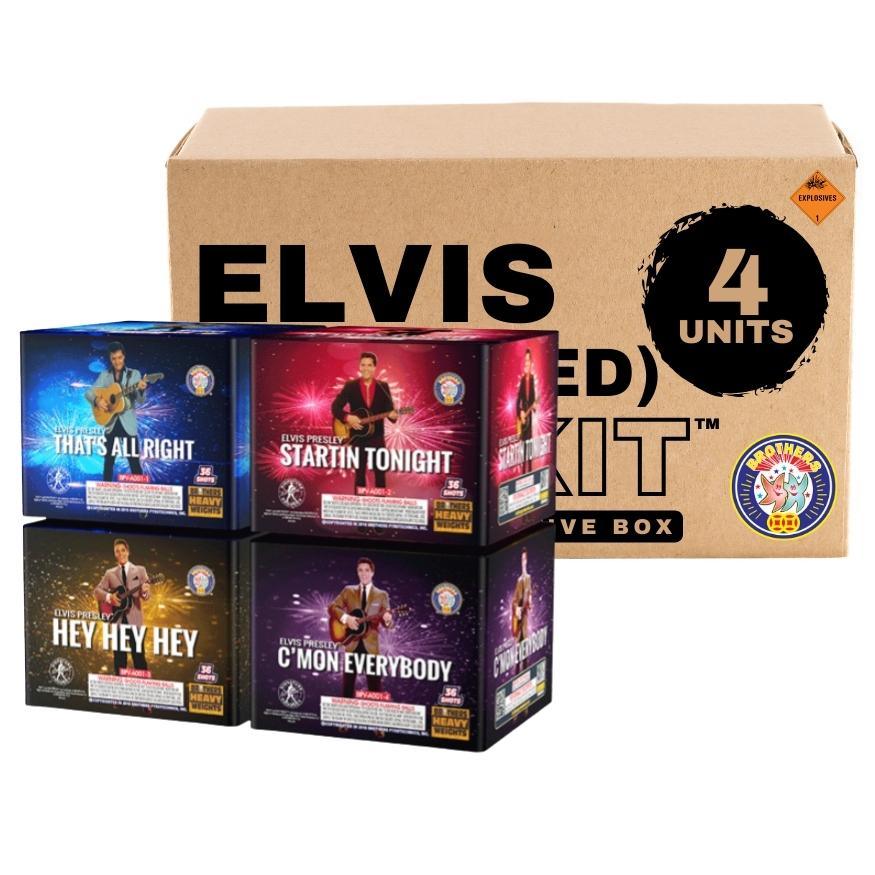 Elvis｜144 Shot Box Kit™ - That's All Right - Hey Hey Hey - C'mon Everybody - Startin Tonight by Brothers Pyrotechnics -Shop Online for X-tra Large Cake™ at Elite Fireworks!