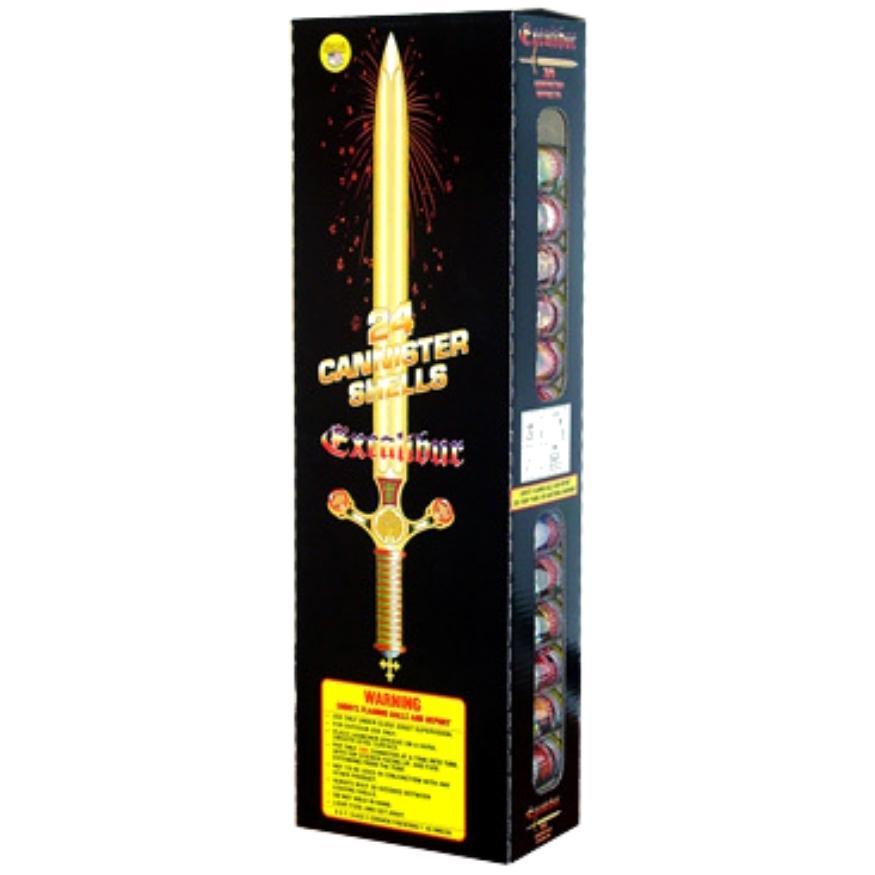 Excalibur | 24 Break Artillery Shell by World Class Fireworks -Shop Online for Large Canister Kit™ at Elite Fireworks!