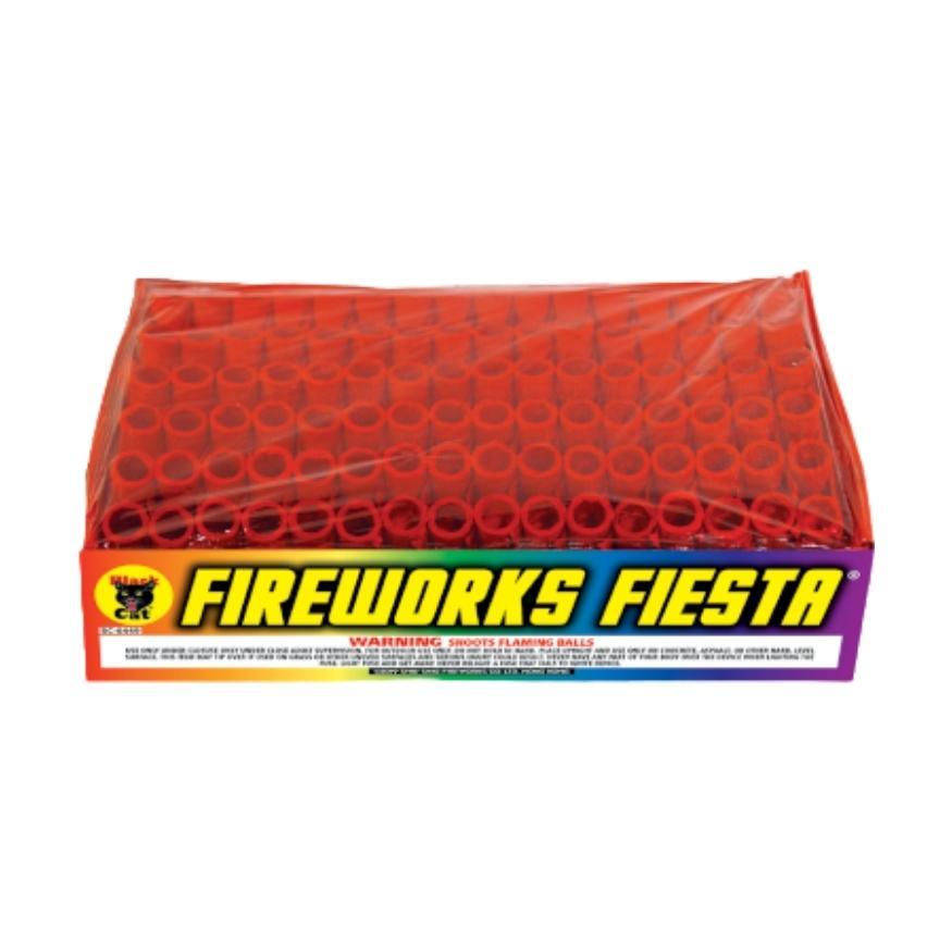 Firework Fiesta | 96 Shot Aerial Repeater by Black Cat Fireworks -Shop Online for Standard Cake at Elite Fireworks!