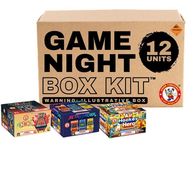 Game Night | 612 Shot Box Kit™ - Retro Arcade - Air Hockey Hero - Pinball Wizard by Winda Fireworks -Shop Online for Standard Cake at Elite Fireworks!