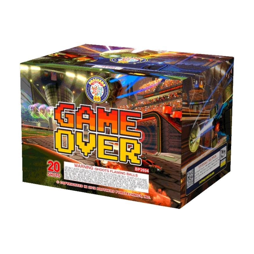 Game Over | 20 Shot Aerial Repeater by Brothers Pyrotechnics -Shop Online for Large Cake at Elite Fireworks!