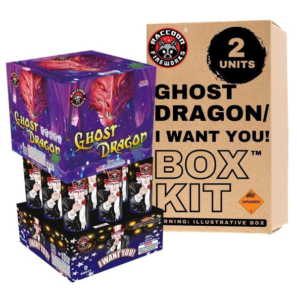 Ghost Dragon - I Want You! | NOAB Set with Variable Box Kit™ Options by Raccoon Fireworks -Shop Online for NOAB Cake at Elite Fireworks!