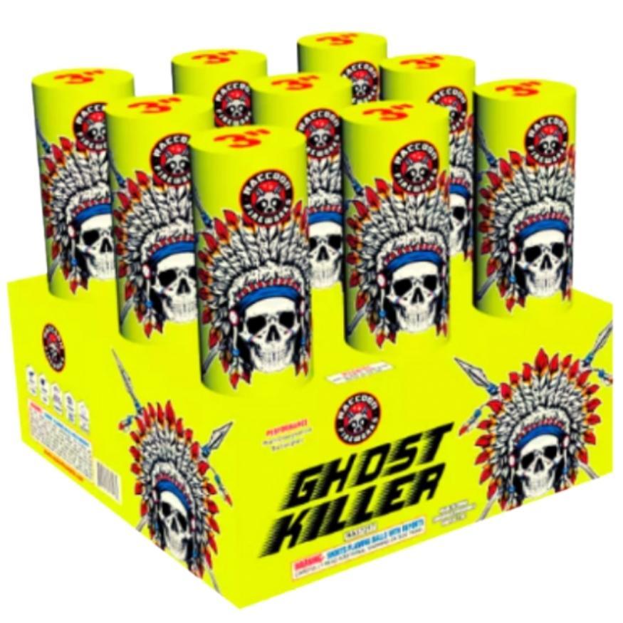 Ghost Killer | 9 Shot Aerial Repeater by Raccoon Fireworks -Shop Online for NOAB Cake at Elite Fireworks!