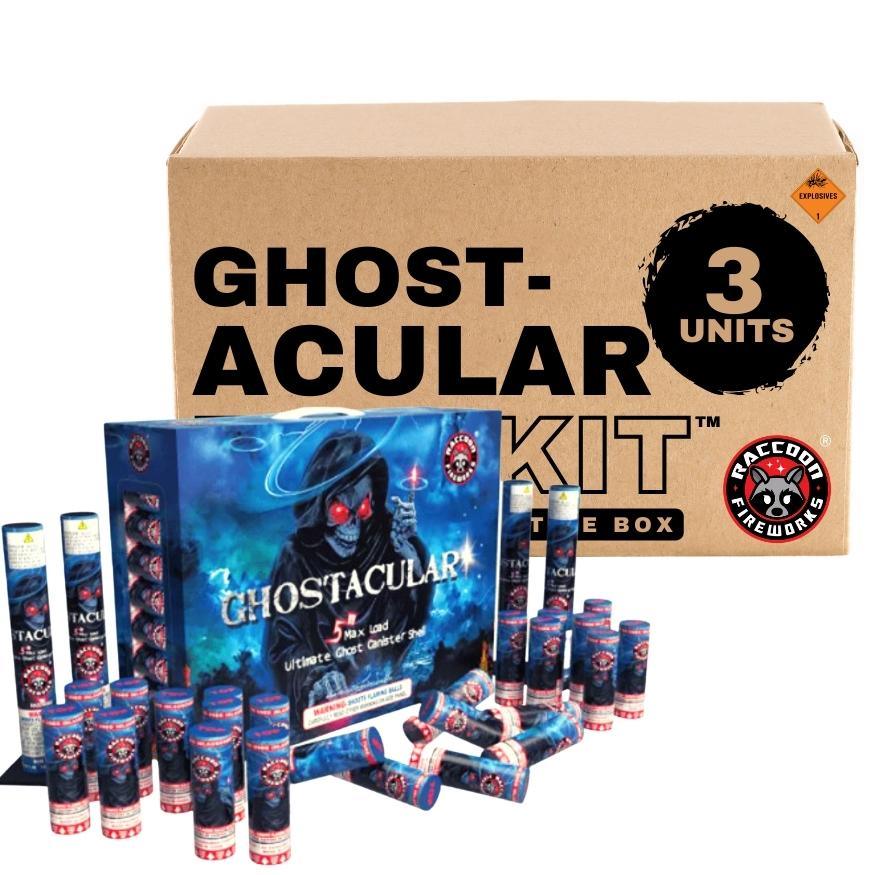 Ghostacular | 24 Break Artillery Shell by Raccoon Fireworks -Shop Online for X-tra Large Canister Kit™ at Elite Fireworks!