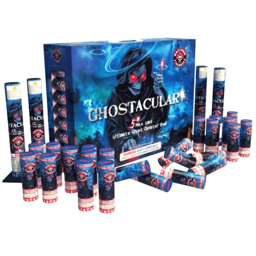 Ghostacular | 24 Break Artillery Shell by Raccoon Fireworks -Shop Online for X-tra Large Canister Kit™ at Elite Fireworks!