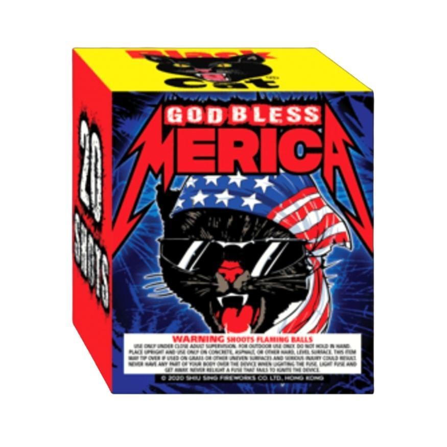 God Bless America | 20 Shot Aerial Repeater by Black Cat Fireworks -Shop Online for Standard Cake at Elite Fireworks!
