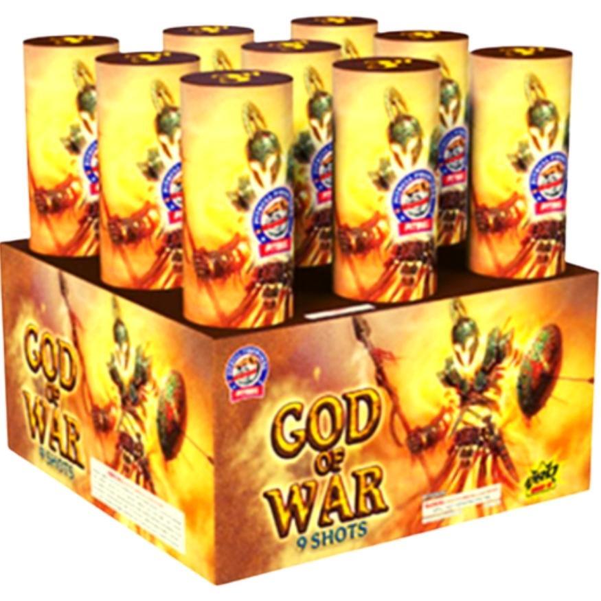 God of War | 9 Shot Aerial Repeater by Pitbull Fireworks -Shop Online for NOAB Cake at Elite Fireworks!