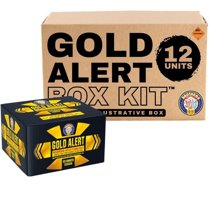 Gold Alert | 72 Shot Aerial Repeater by Brothers Pyrotechnics -Shop Online for Standard Cake at Elite Fireworks!