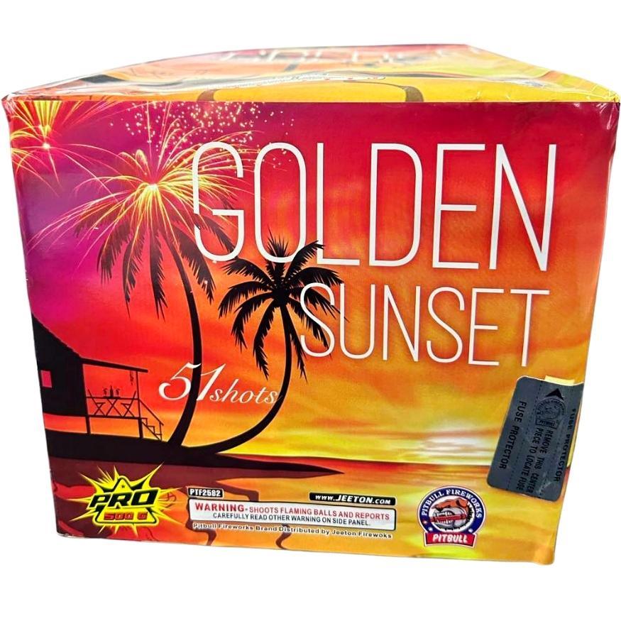 Golden Sunset | 51 Shot Aerial Repeater by Pitbull Fireworks -Shop Online for X-tra Large Cake™ at Elite Fireworks!