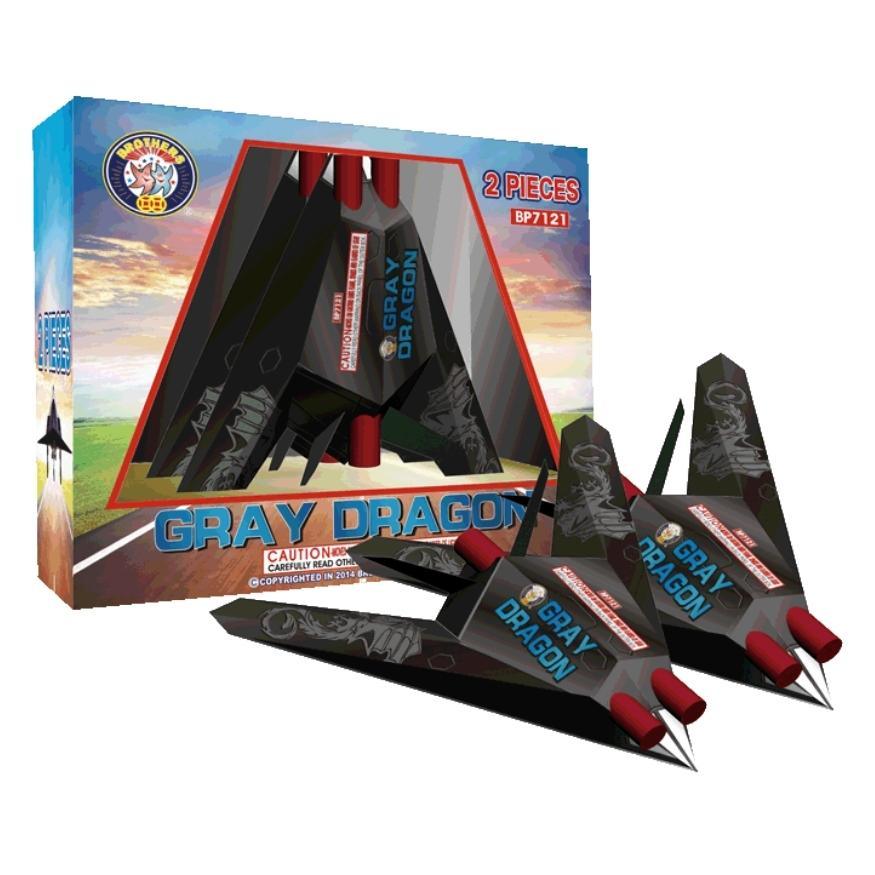 Gray Dragon | Toylike Paper-craft Plane Shape Ground Novelty by Brothers Pyrotechnics -Shop Online for Large Novelty at Elite Fireworks!