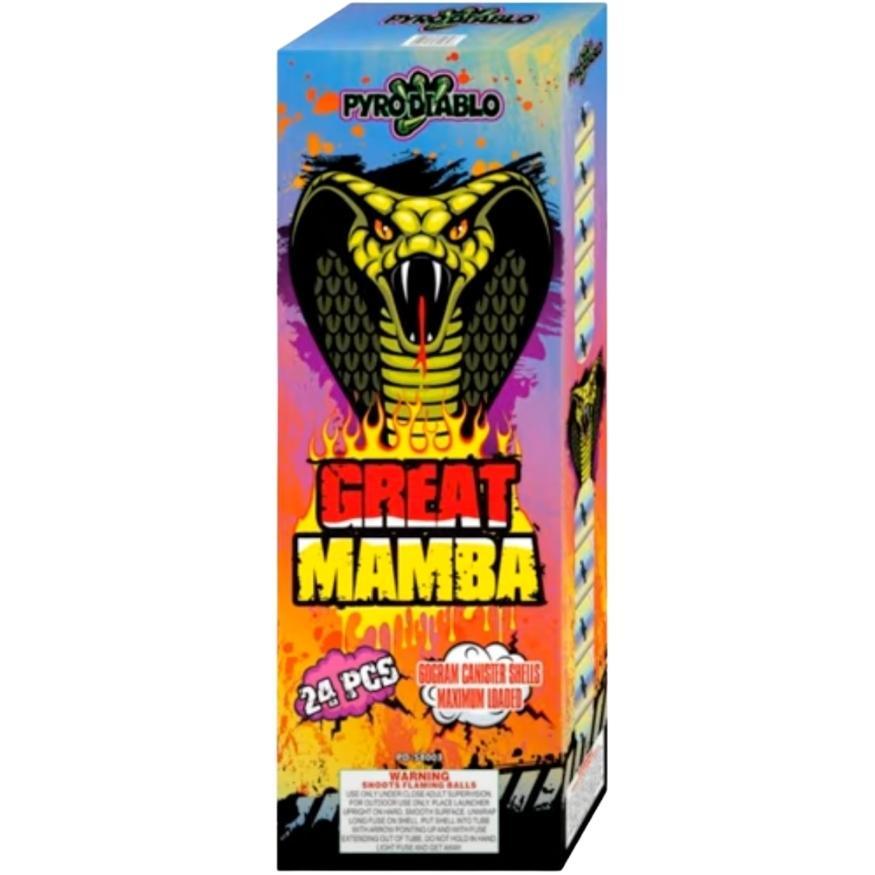 Great Mamba | 24 Break Artillery Shell by Pyro Diablo -Shop Online for X-tra Large Canister Kit™ at Elite Fireworks!