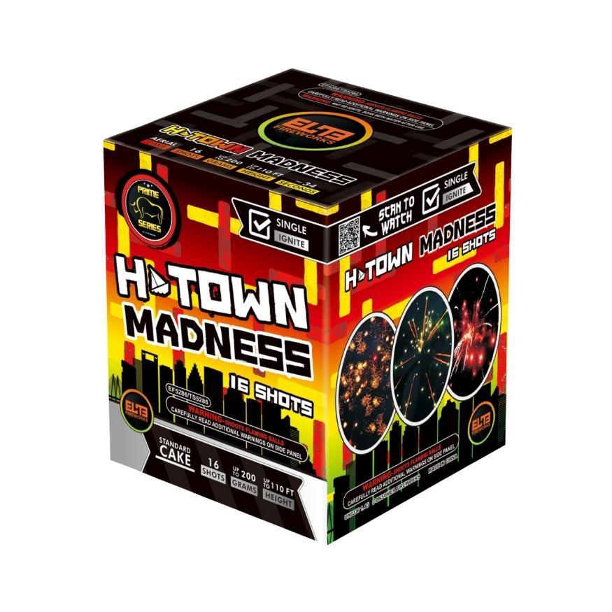 H-Town Madness™ | 16 Shot Aerial Repeater by Prime Series® -Shop Online for Standard Cake at Elite Fireworks!